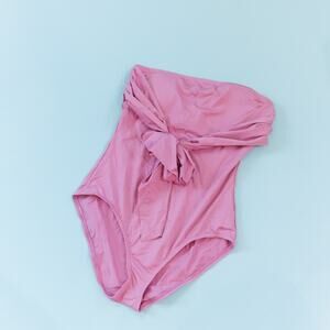 Tommy Bahama Strapless Lilac One Piece Tie Waist Swimsuit Size 10